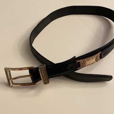 Brighton Leather Belt 90s Vintage, Black Leather - image 1
