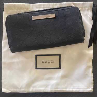 Vintage black gucci wallet with duster - image 1