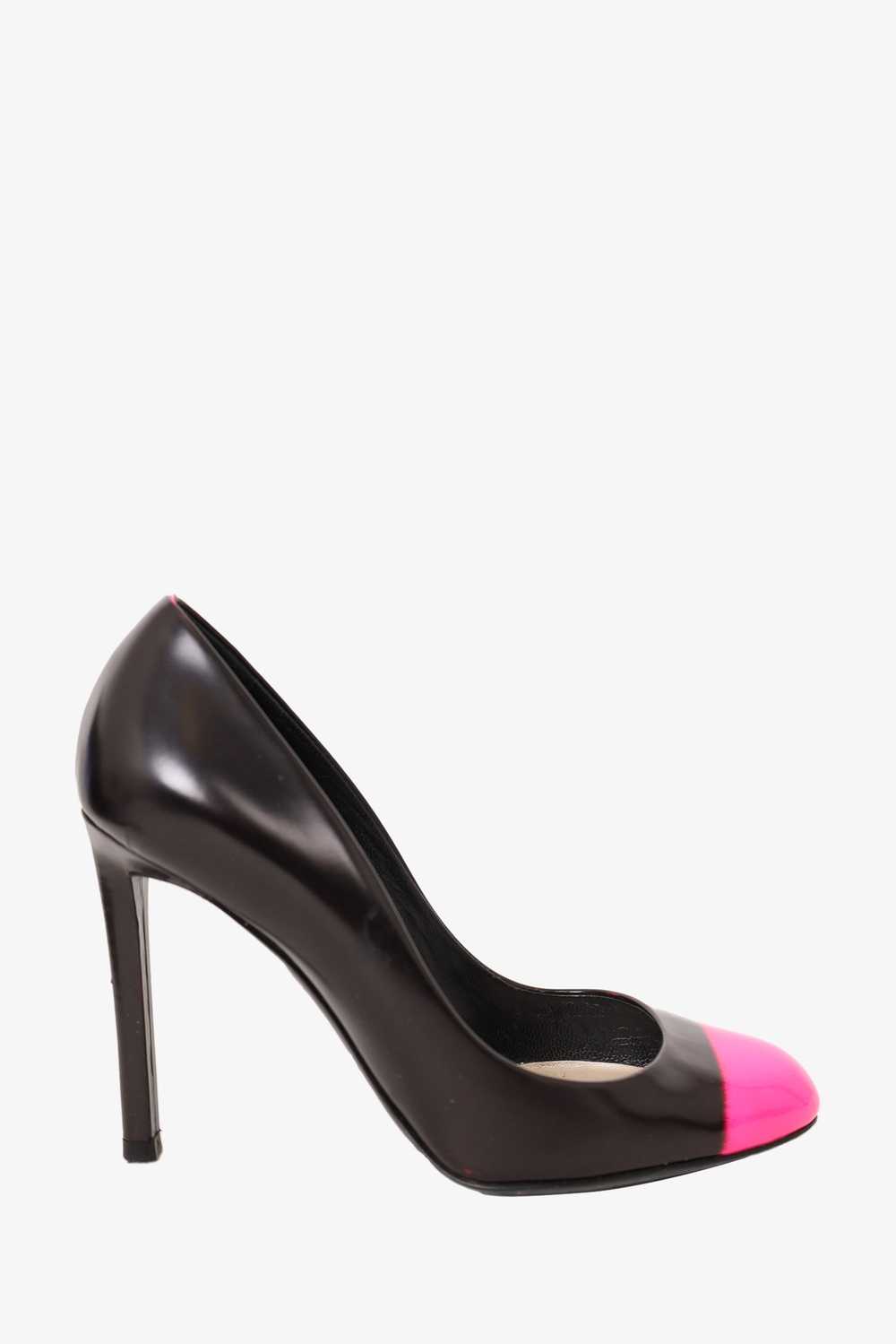 Christian Dior Black with Neon Pink Toe Leather P… - image 1