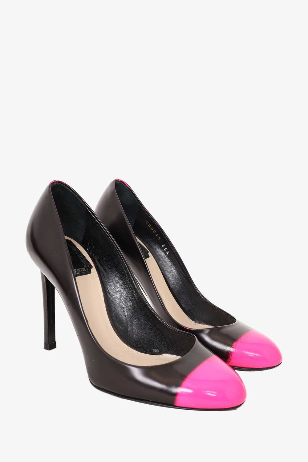 Christian Dior Black with Neon Pink Toe Leather P… - image 2