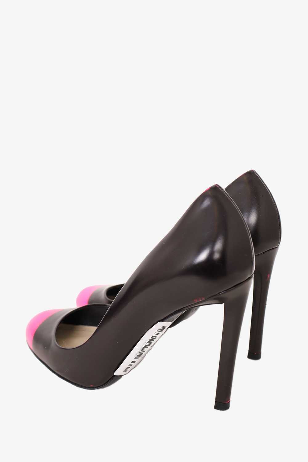Christian Dior Black with Neon Pink Toe Leather P… - image 4