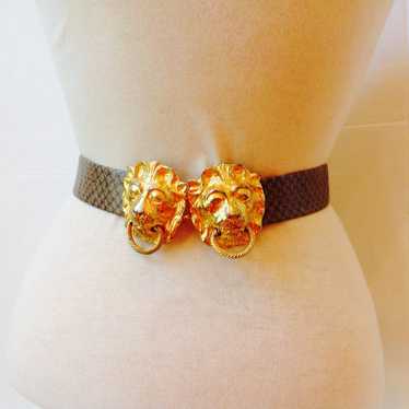 1970's Mimi DiN Lion Head Buckle Belt