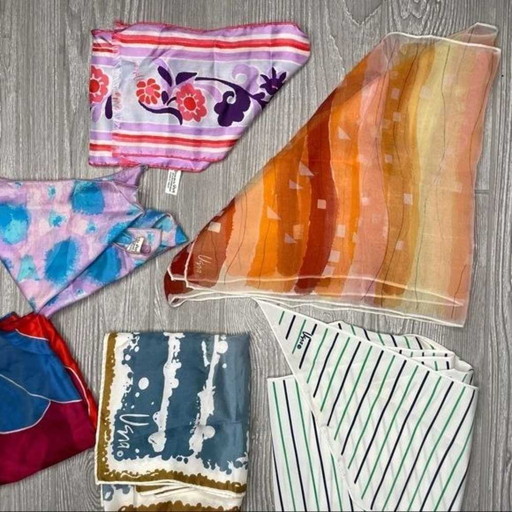 Vintage uzra scarfs / scarves bundle of 9 multi c… - image 2