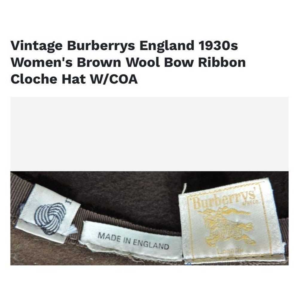 Vintage Burberrys 1930s Women's Brown Wool Bow Ri… - image 2