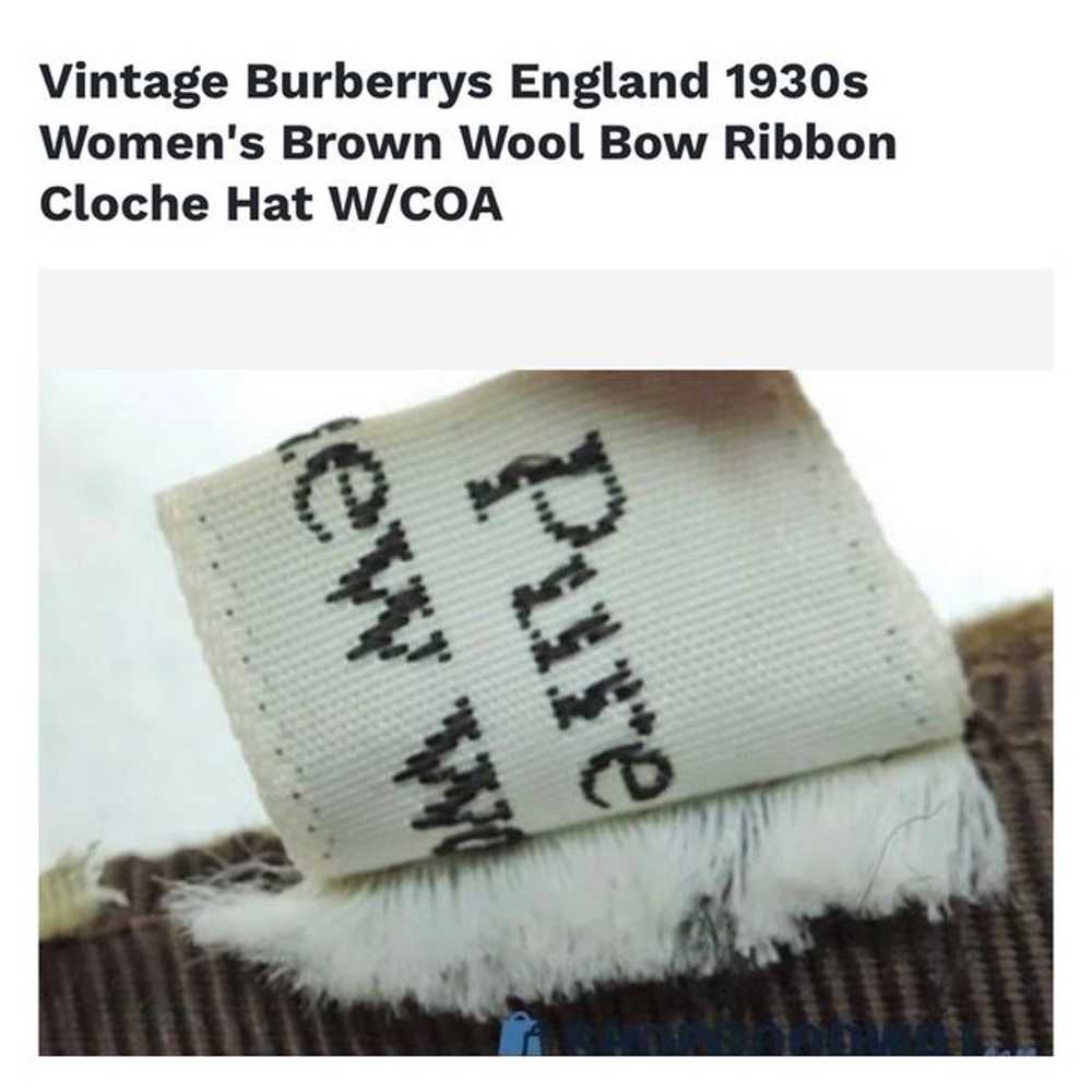 Vintage Burberrys 1930s Women's Brown Wool Bow Ri… - image 3