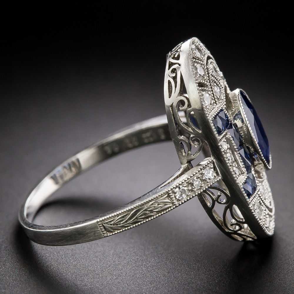 Art Deco-Style 1.22 Carat Sapphire and Diamond Di… - image 2