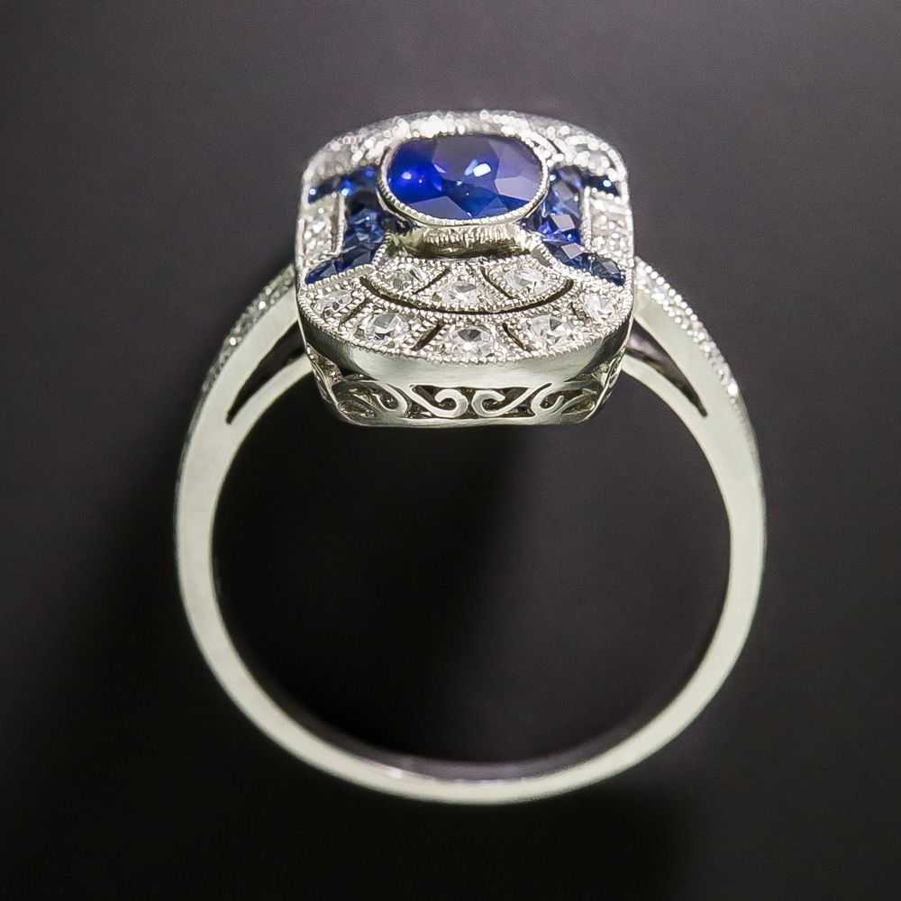 Art Deco-Style 1.22 Carat Sapphire and Diamond Di… - image 3