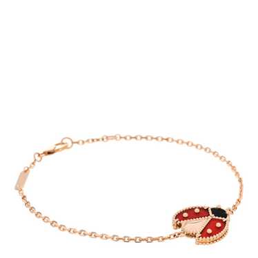 Lucky Spring bracelet, open wings ladybug 18K rose gold, Carnelian, Onyx -  Van Cleef & Arpels