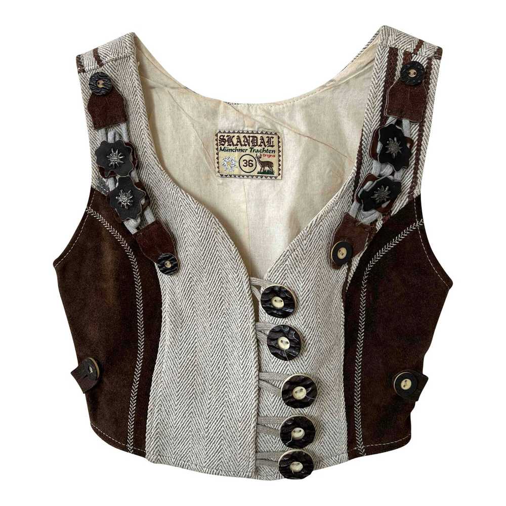 Austrian vest - Cotton and Austrian leather vest - image 1