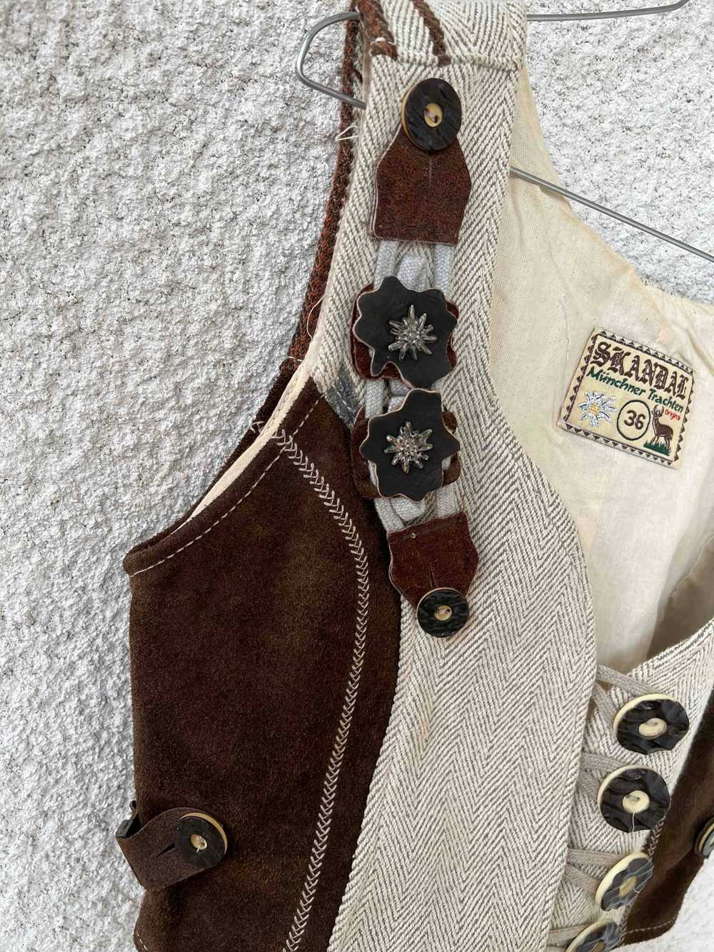 Austrian vest - Cotton and Austrian leather vest - image 2