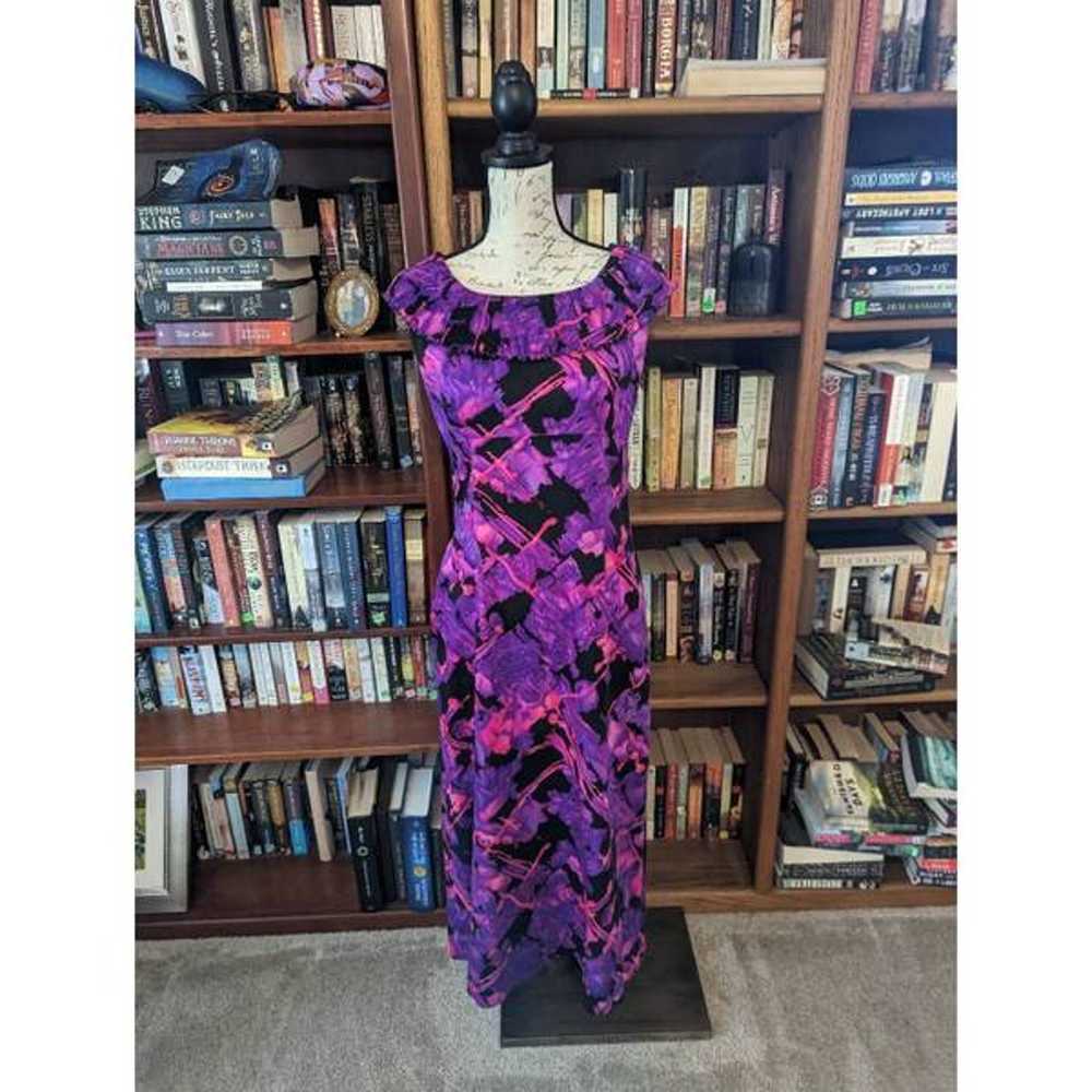 Alice of California vintage 70s purple maxi dress… - image 3