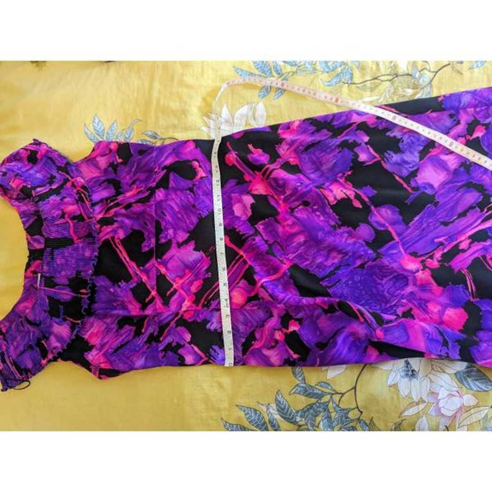 Alice of California vintage 70s purple maxi dress… - image 5