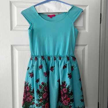 Betsey Johnson teal floral dress