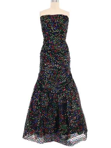 Arnold Scaasi Sequin Tulle Gown