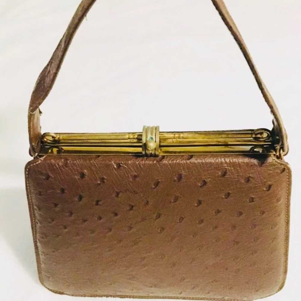 Vintage brown leather handbag - image 2