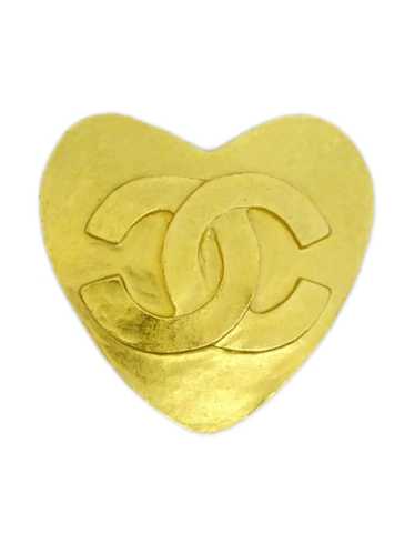 CHANEL Pre-Owned 1995 CC heart-motif brooch - Gold - image 1