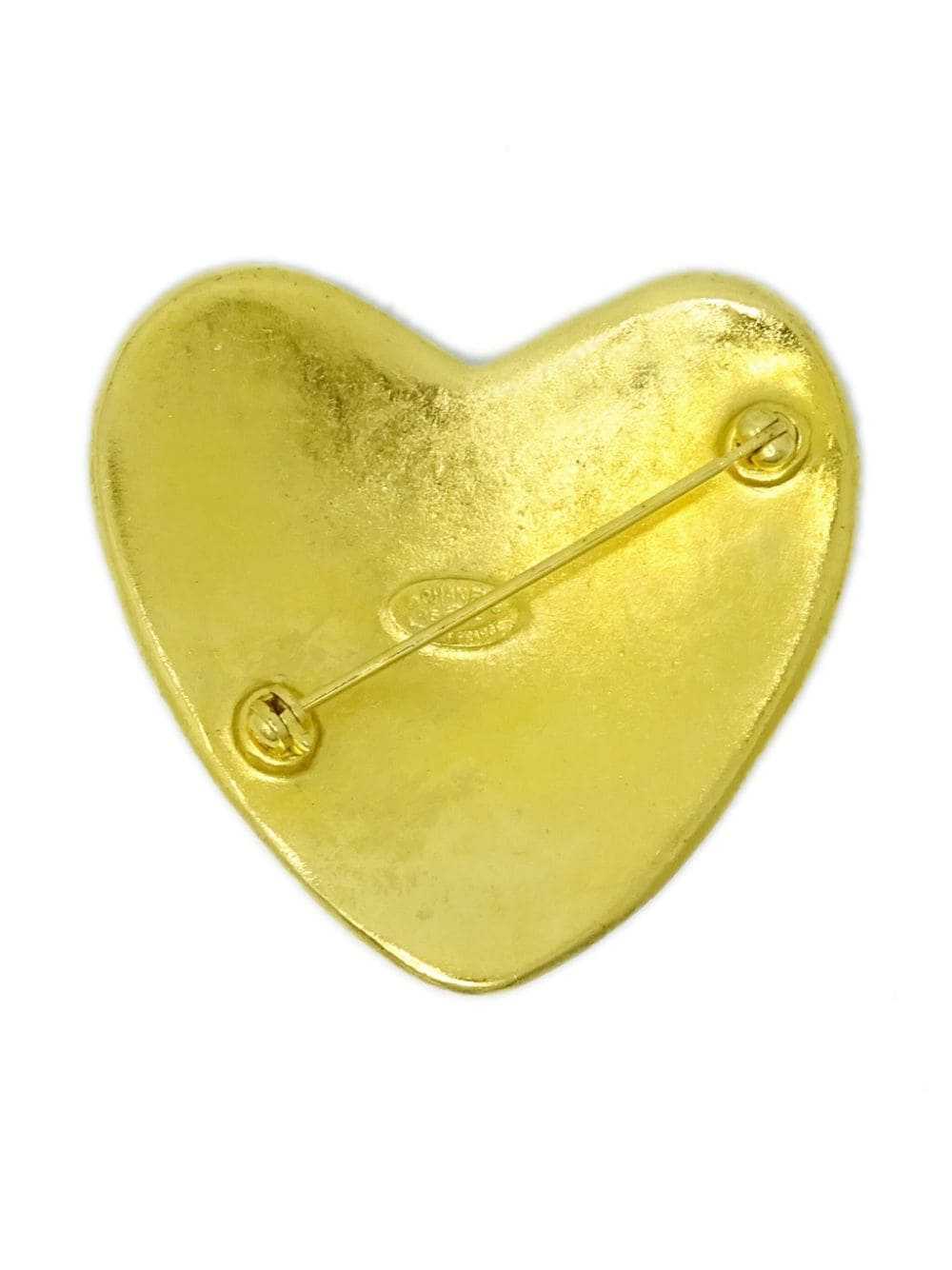 CHANEL Pre-Owned 1995 CC heart-motif brooch - Gold - image 2