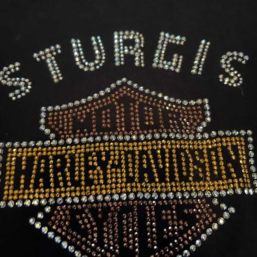 Harley Davidson Sturgis Rhinestone T-shirt L - image 2