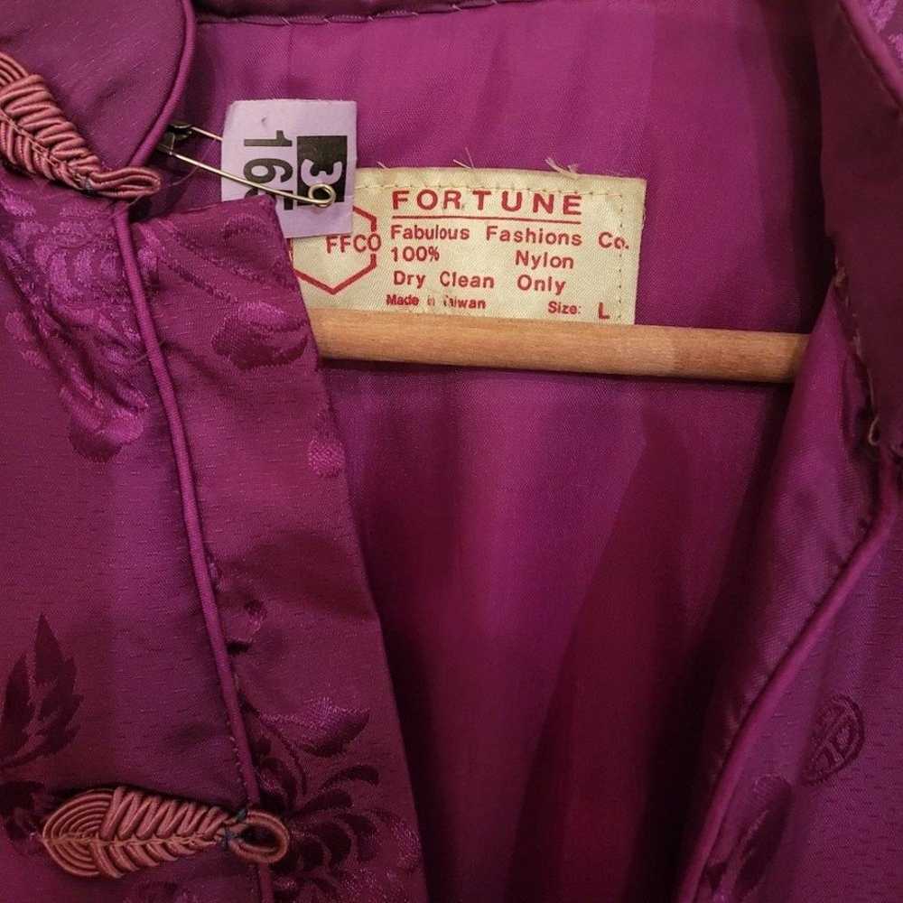 Padded Jacket with frog buttons in purple satin - image 2