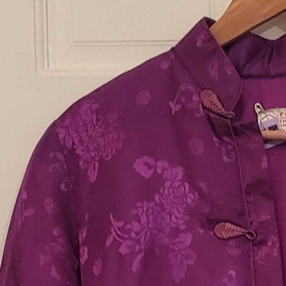 Padded Jacket with frog buttons in purple satin - image 6