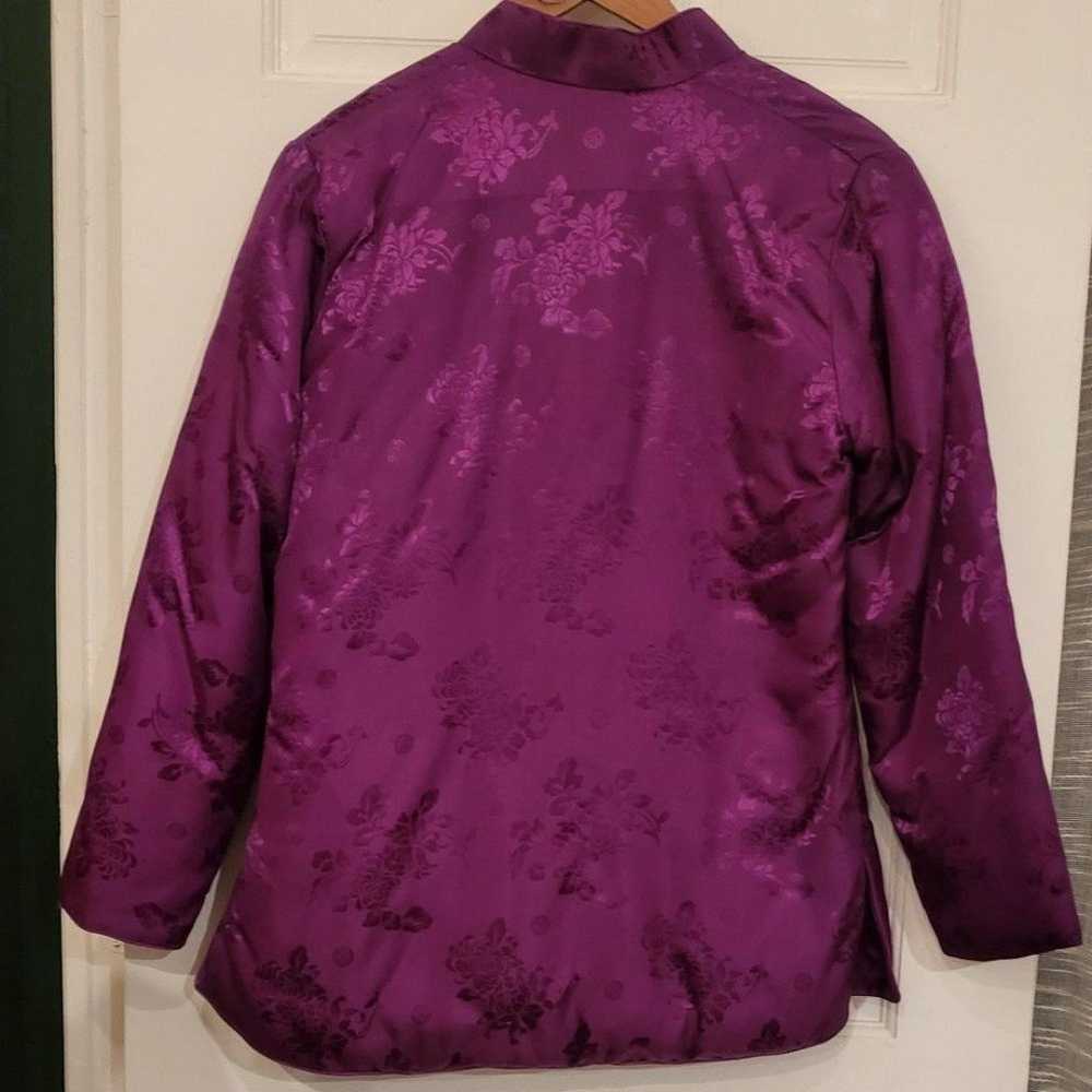 Padded Jacket with frog buttons in purple satin - image 7
