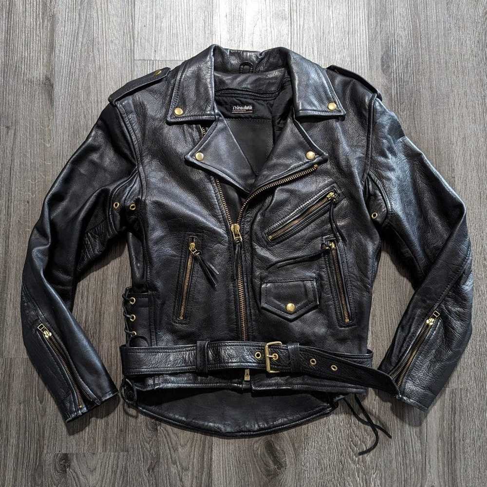 Vintage Leather Motorcycle Jacket - image 1