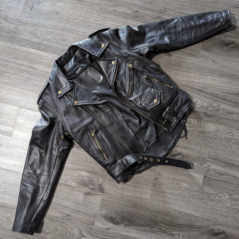 Vintage Leather Motorcycle Jacket - image 2