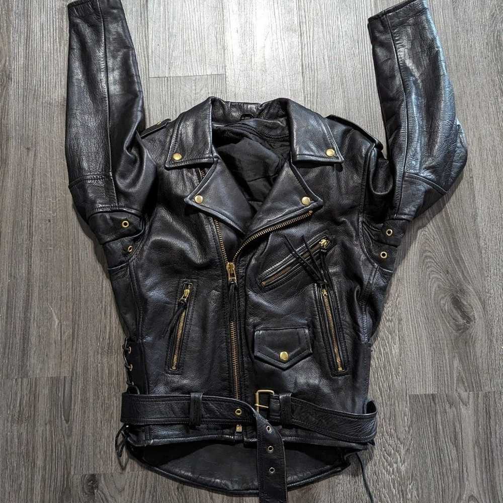 Vintage Leather Motorcycle Jacket - image 4