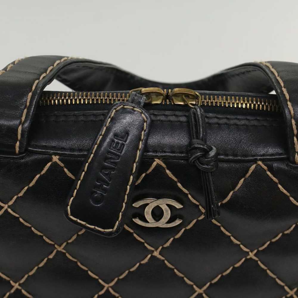 Chanel CHANEL Wild Stitch Hand Bag Leather Black … - image 10