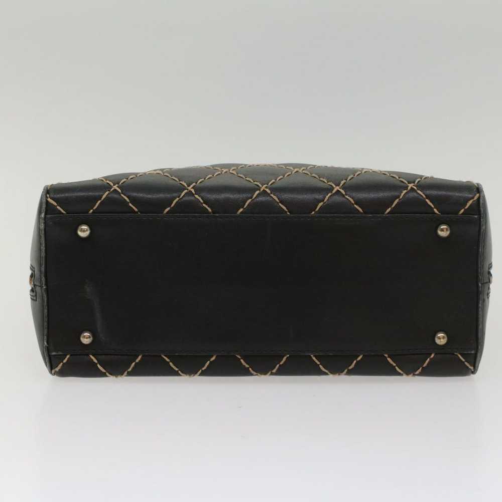 Chanel CHANEL Wild Stitch Hand Bag Leather Black … - image 5