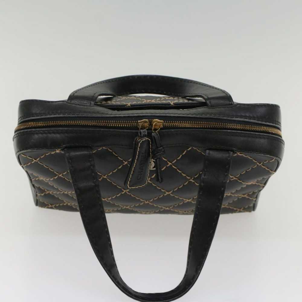 Chanel CHANEL Wild Stitch Hand Bag Leather Black … - image 6