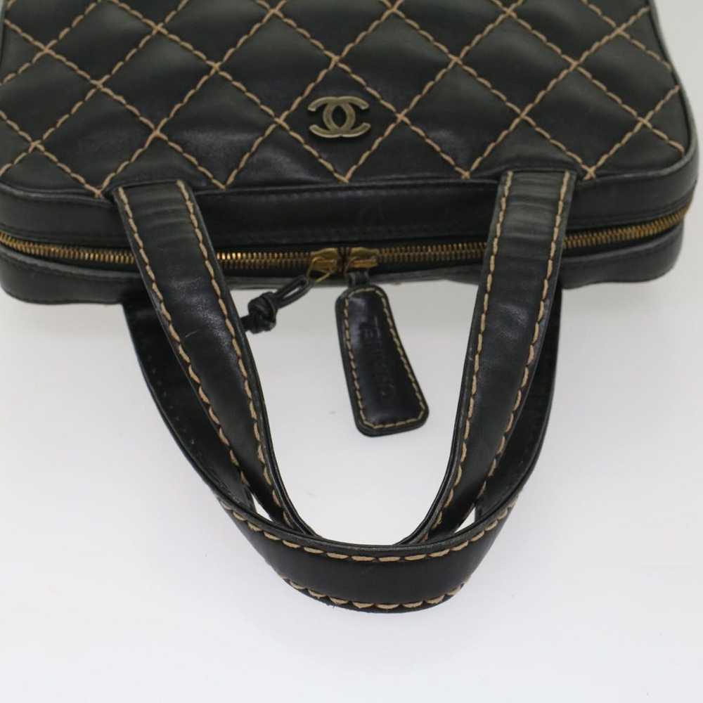 Chanel CHANEL Wild Stitch Hand Bag Leather Black … - image 7