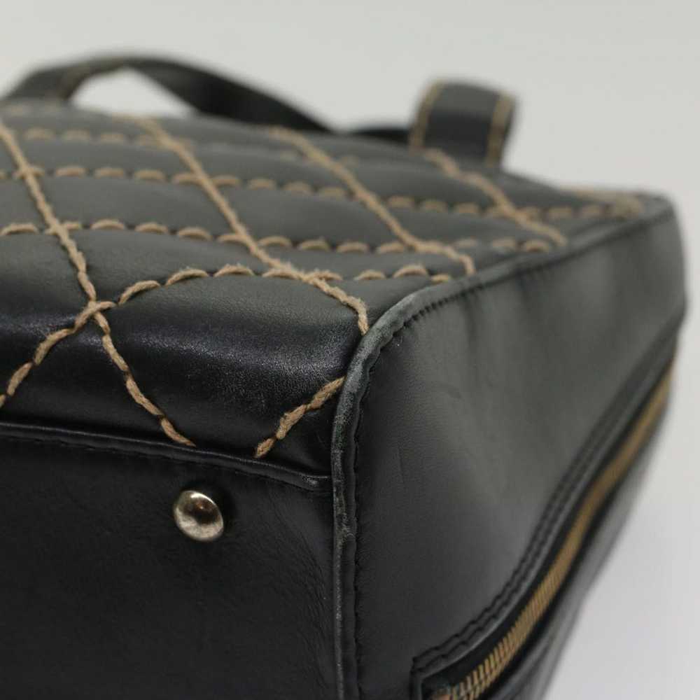 Chanel CHANEL Wild Stitch Hand Bag Leather Black … - image 8