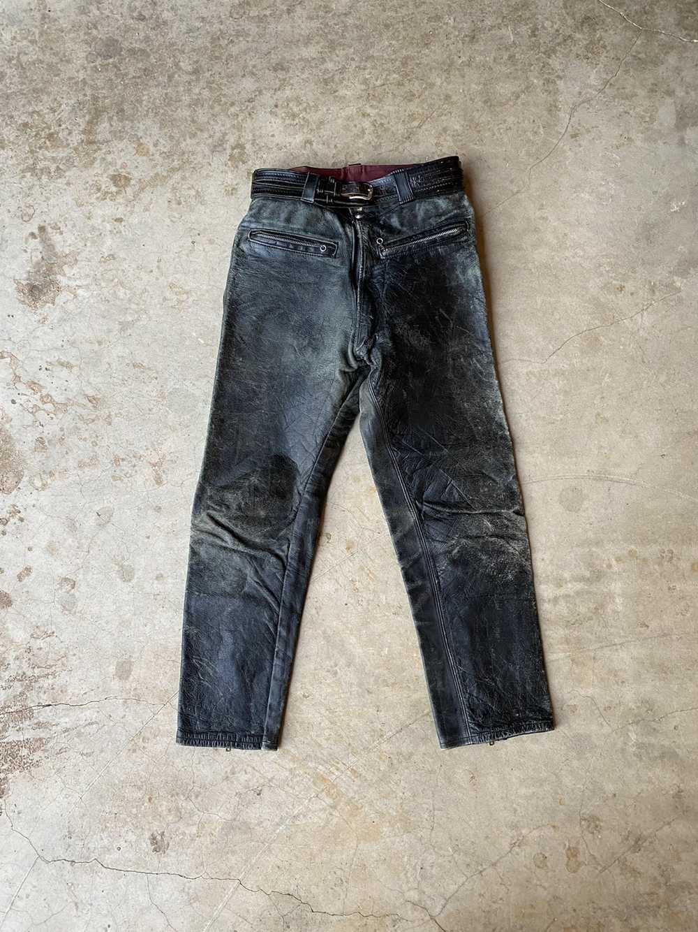 Biker Jeans × Genuine Leather × Vintage 1940s/50s… - image 1