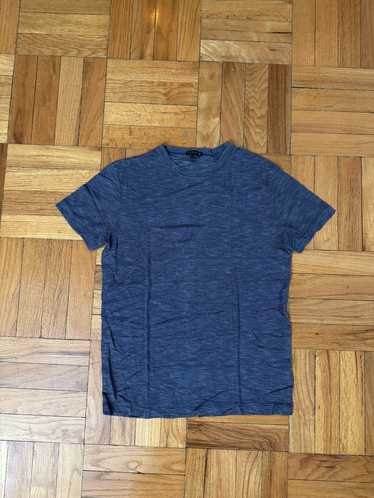 Theory Theory Blue and White Micro-Striped Tee