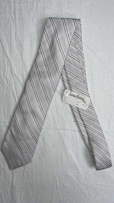 Hickey Freeman 5-20 Men's Tie Striped White