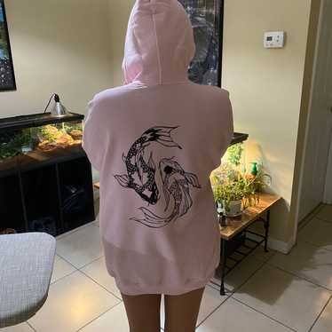 Koi fish pink hoodie