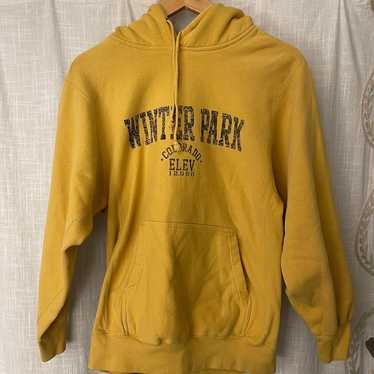 Vintage Winter Park Colorado Orange Mock Turtleneck Thermal Shirt
