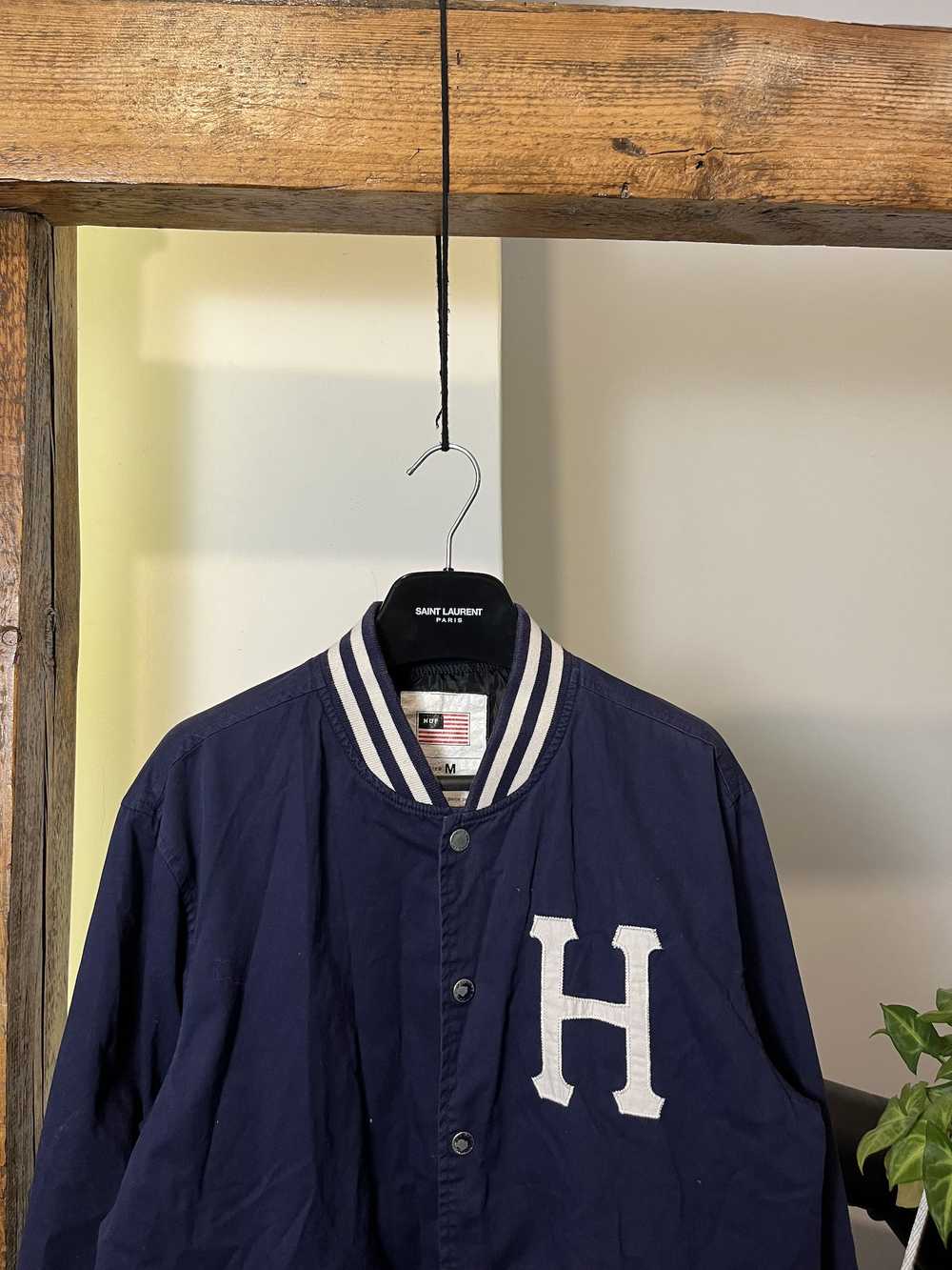 Huf × Varsity Jacket × Vintage USA HUF Skateboard… - image 3