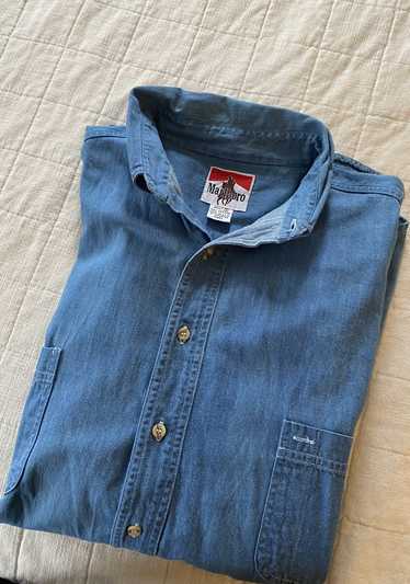 Marlboro × Vintage Button up denim shirt XL