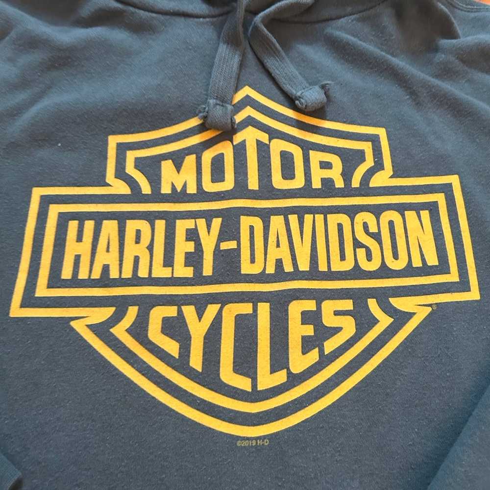 Vintage Harley Davidson Motorcycle Hoodie Sweater - image 2