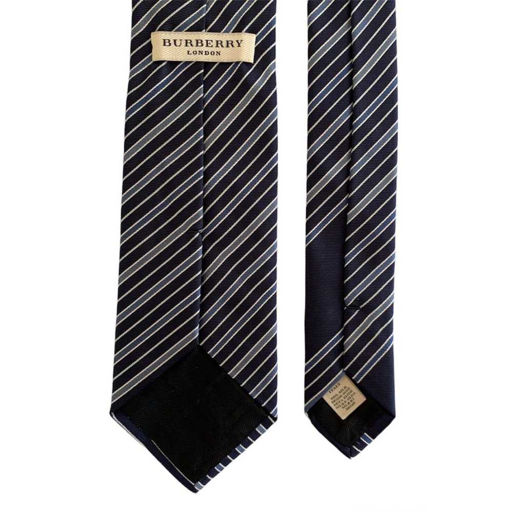 Burberry BURBERRY LONDON Blue Striped Tie Silk It… - image 3