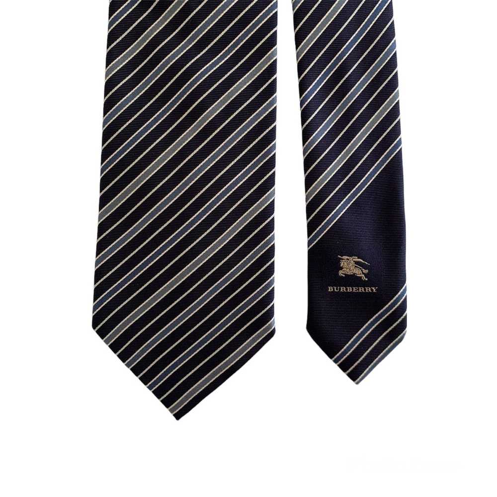 Burberry BURBERRY LONDON Blue Striped Tie Silk It… - image 4