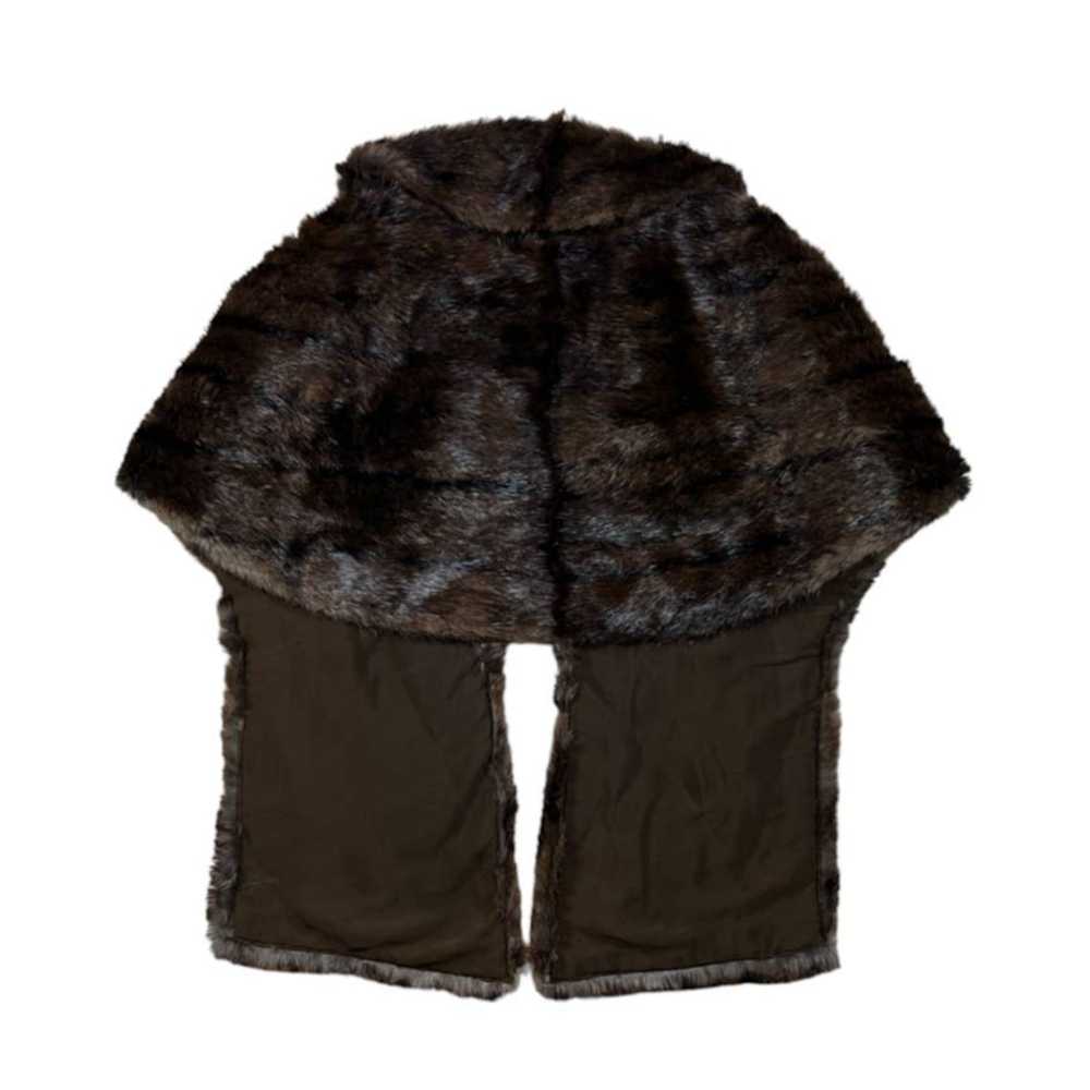 NBDN Nobrandedon Genuine Brown Fur Warm Poncho Co… - image 2
