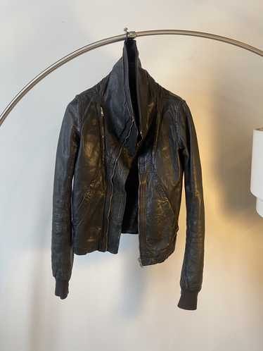 Rick Owens High neck geo leather jacket