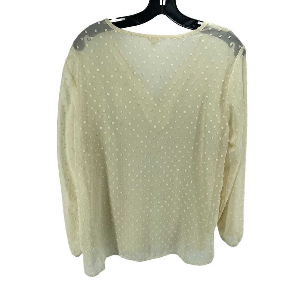 Other Adiva Women's Swiss Dots sheer Split V-Neck… - image 11