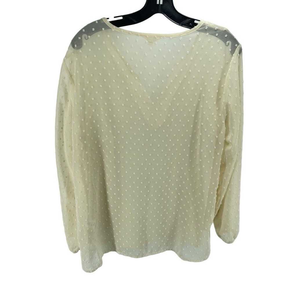 Other Adiva Women's Swiss Dots sheer Split V-Neck… - image 2