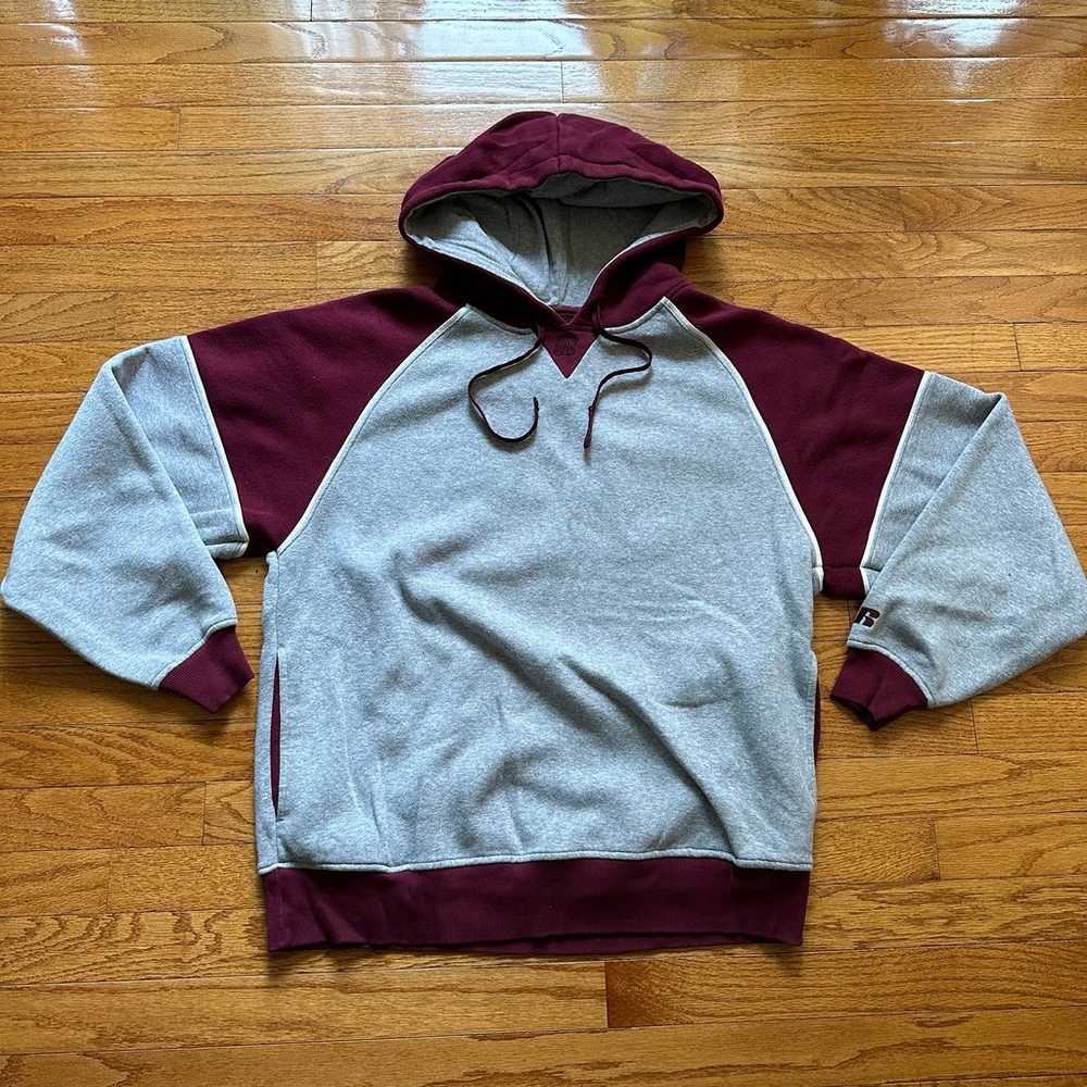 Y2K Russell Athletic Team Issue Maroon/Gray Essen… - image 1