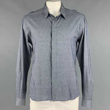 Emporio Armani Navy White Cotton Long Sleeve Shirt