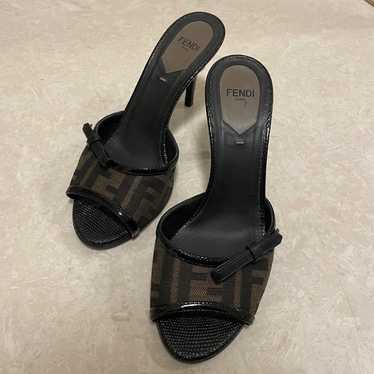 Fendi Fendi monogram brown logo heels vintage Y2K - image 1